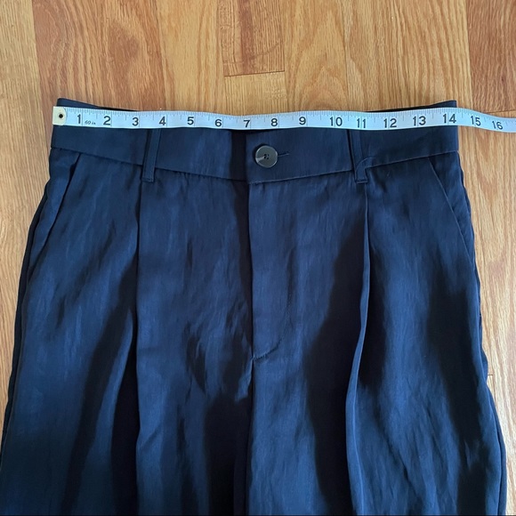 Zara High Waisted Full Length Straight Trouser Pants Black 7385/499 - Picture 4 of 14